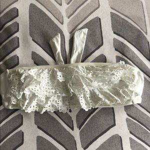 White ruffle bikini top
